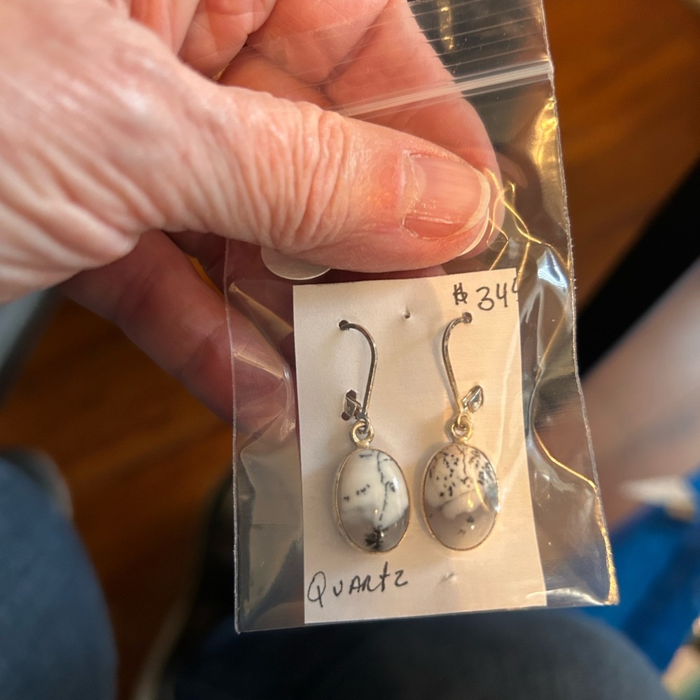 Boulder quartz earrings sterling